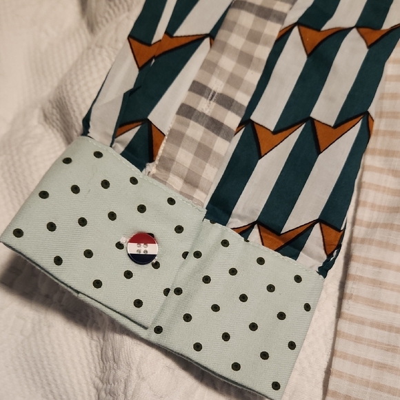 Colorful Patchwork Button-Up Shirt - Picture 7 of 7